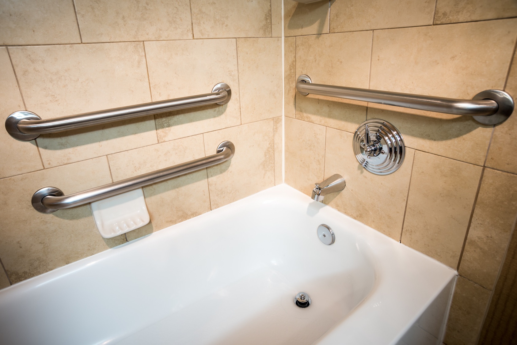 Disability Access Bathtub in a Hotel Room