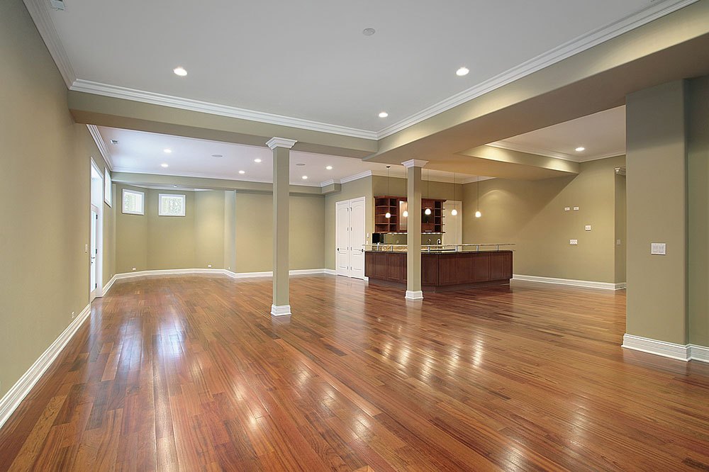 Basement with kitchen in new construction home