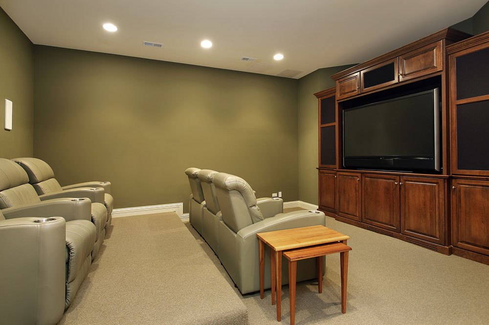 Theater with leather chairs