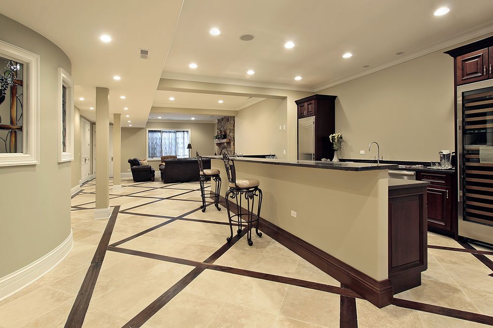 Lower level with bar area