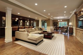 Basement with bar