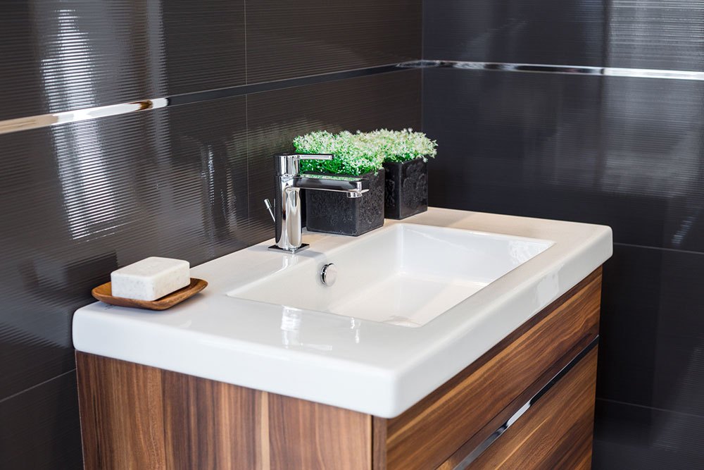 Clean contemporary bathroom sink
