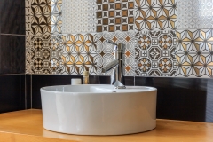 Bathroom interior with sink and faucet