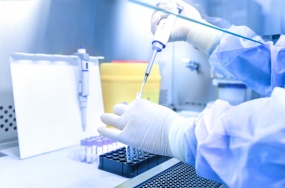 The scientist experimented in the laboratory