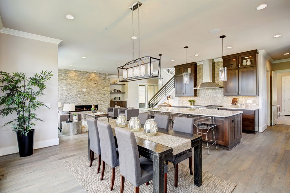 Luxurious new construction with open plan interior.
