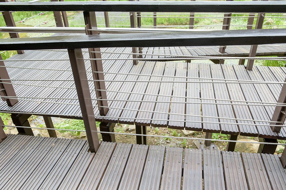 Close up wheelchair ramp in park
