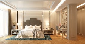 Bedroom interior in classic style.