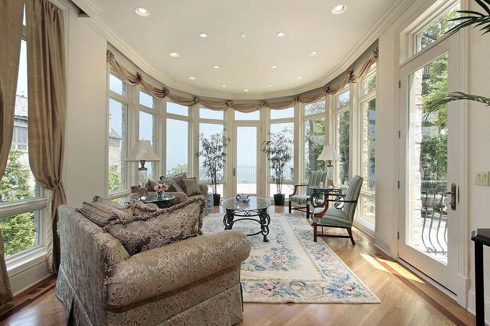 Family room with lake view
